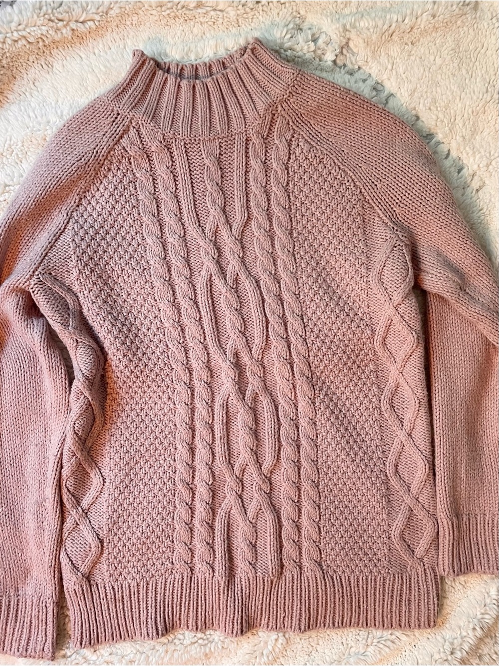 Isabel Maternity by Ingrid & Isabel Dusty Rose Cable-Knit Sweater